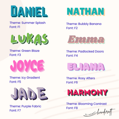 Custom -  Name Vinyl Sticker (2pk) - Style 1