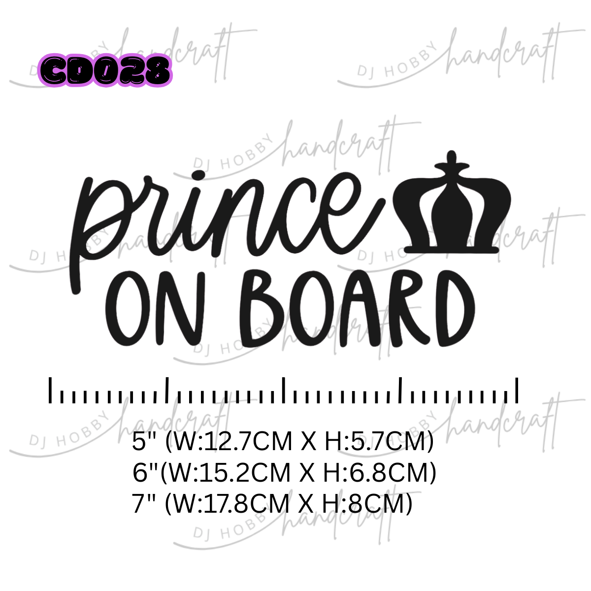 Decal - Princess Prince on Board (CD0028, CD029)