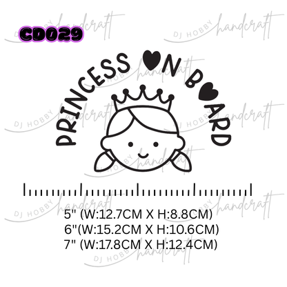 Decal - Princess Prince on Board (CD0028, CD029)