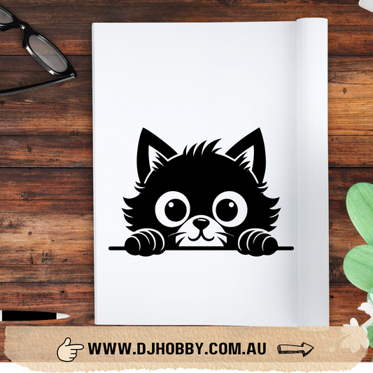 Decal - Cute Cat Peeking (DS002)