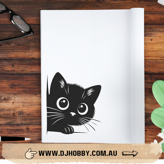 Decal - Cute Cat Peeking (DS003)
