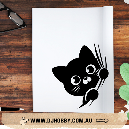 Decal - Cute Cat Peeking (DS004)