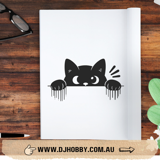 Decal - Cute Cat Peeking (DS006)