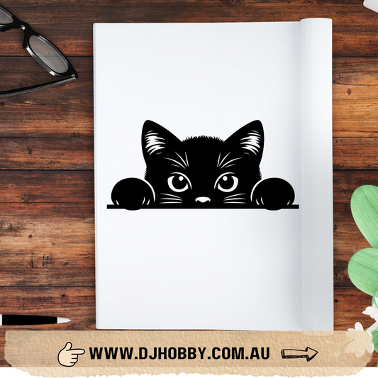 Decal - Cute Cat Peeking (DS007)