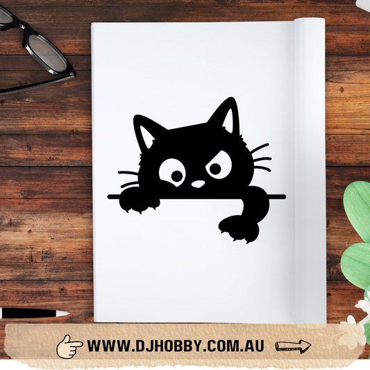 Decal - Cute Cat Peeking (DS008)