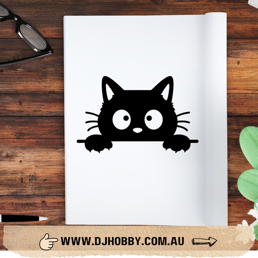 Decal - Cute Cat Peeking (DS009)