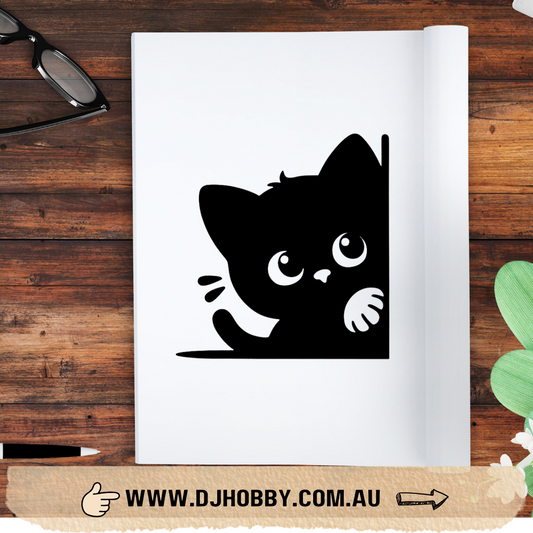 Peeking Cat Vinyl Decal